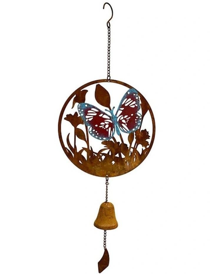 Butterfly Hanging Bell in Rust/Multi