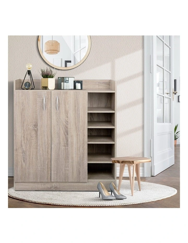 Wooden Organiser Shelf Shoes Storage Rack 21 Pairs in Brown