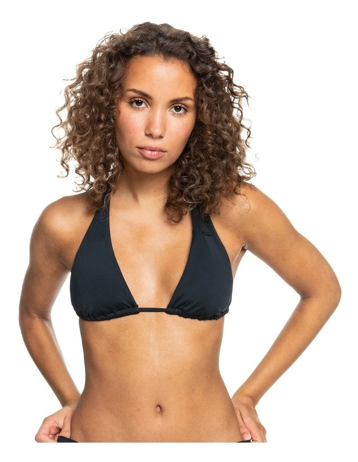 Beach Classics Elongated Tri Bikini Top in Black