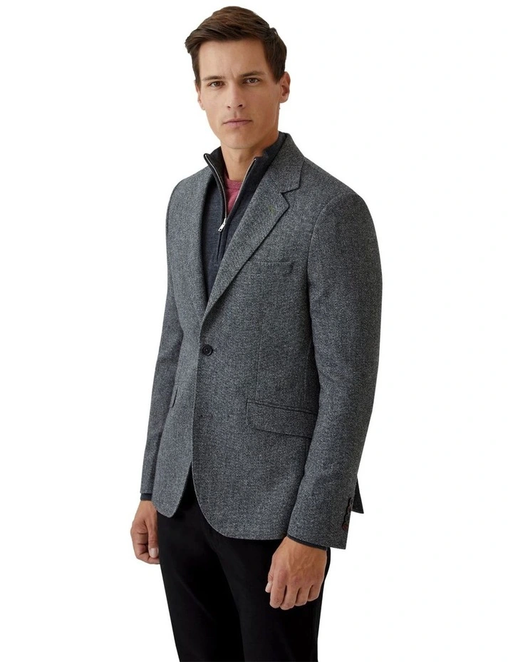 Blake Wool Rich Blazer in Charcoal