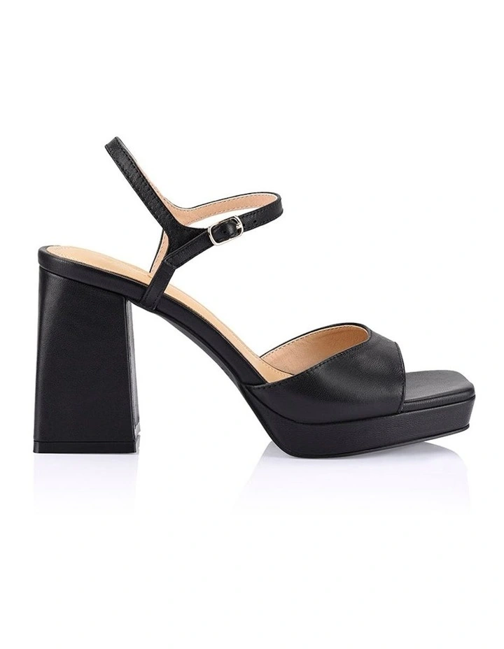 Martinez Platform Leather Heels in Black