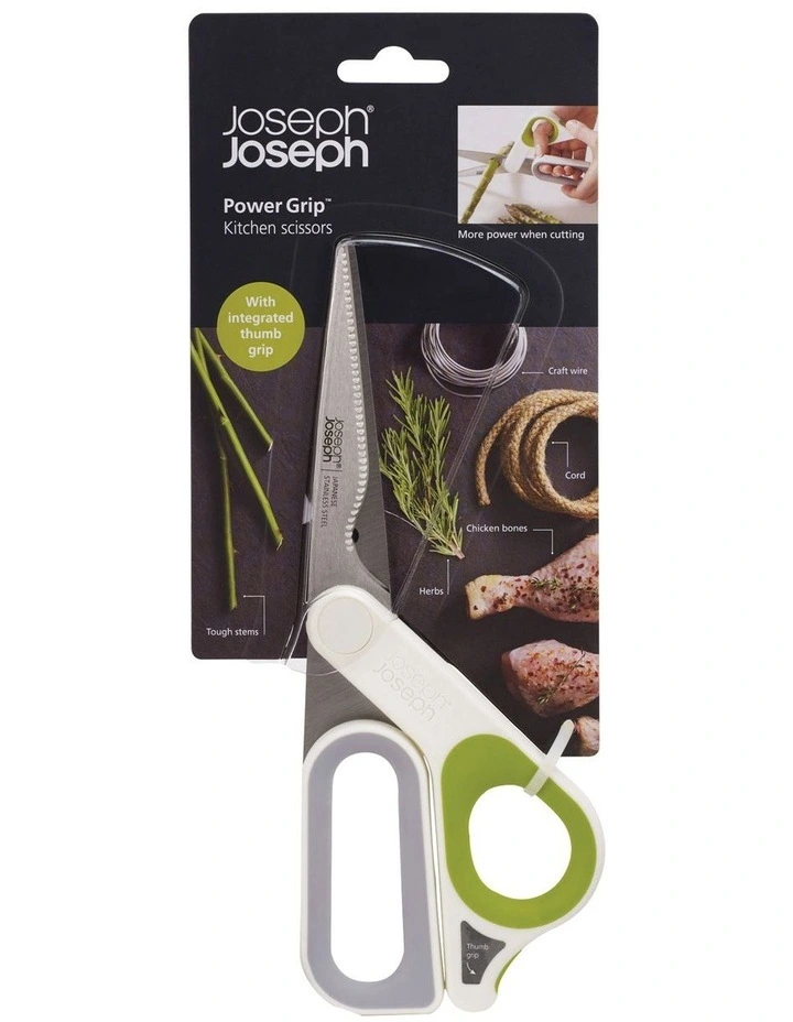PowerGrip All Purpose Kitchen Scissors in White/Green