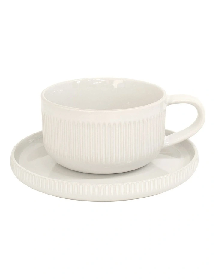 Brae Tea Cup & Saucer 290ml/15 cm in White