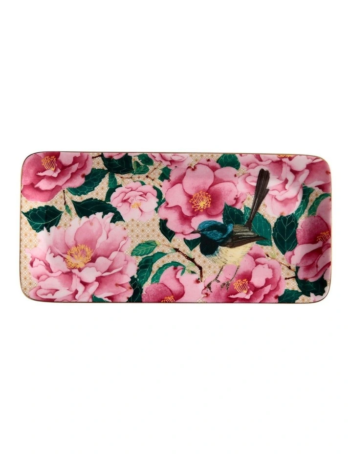 Teas & C's Silk Road Rectangle Platter Gift Boxed 25x12cm in White