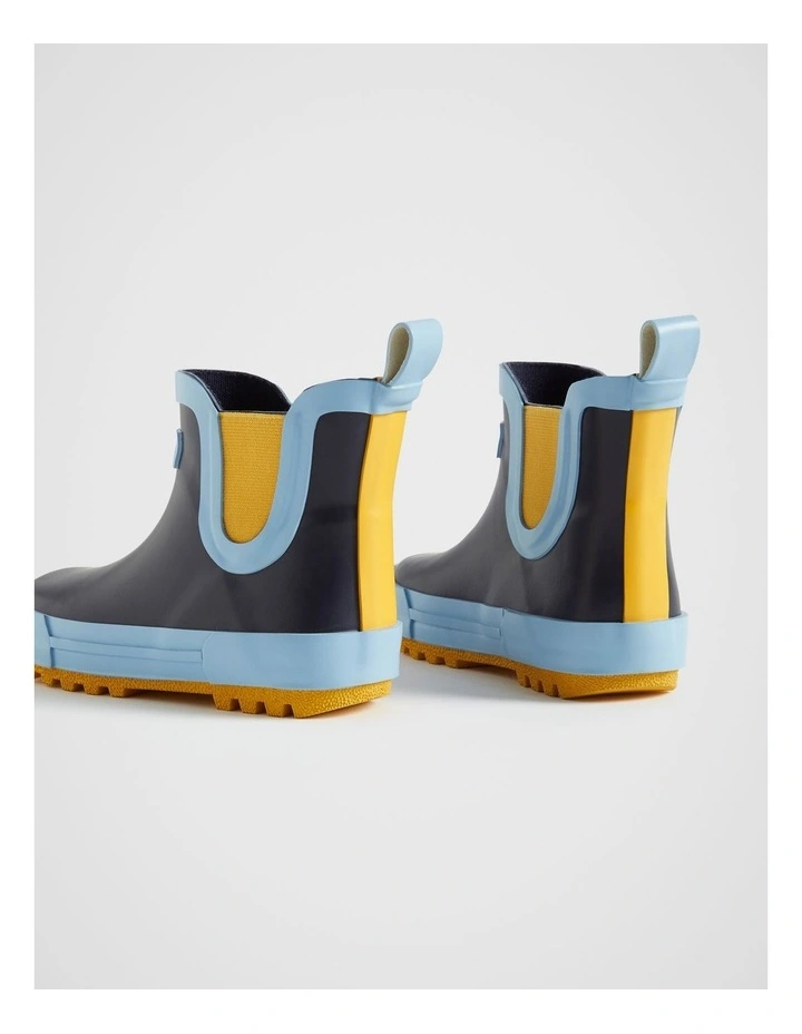 Colourblock Short Gumboot in Navy