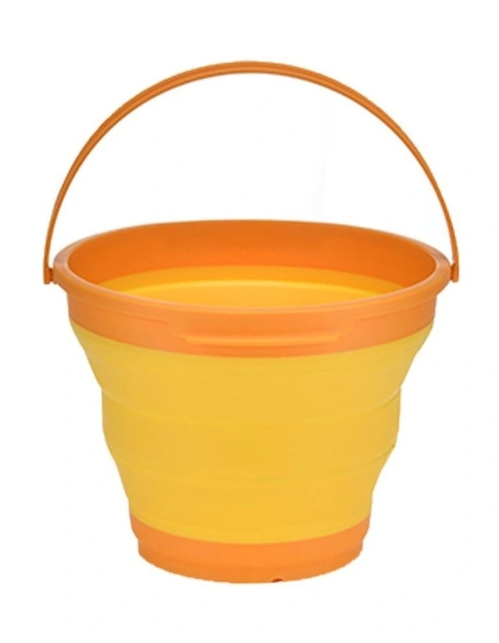 Foldable Collapsible Silicone Bucket 7L in Orange