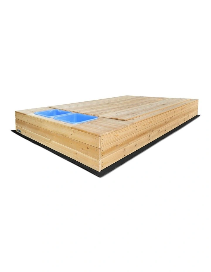 Mighty Sandpit with Wooden Cover in Brown