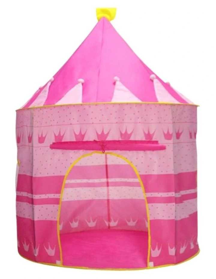 Kids Play Tent 12 Crowns Toys Rolling Shutter Door Playhouse in Pink