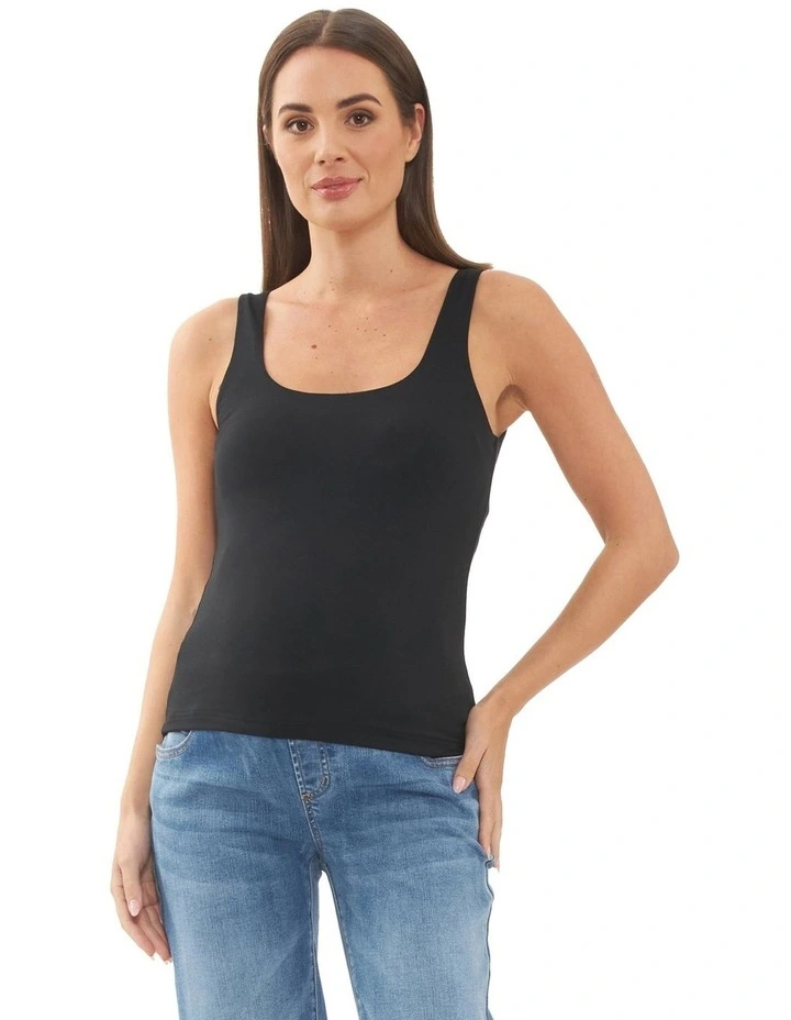 Luxe Knit Tank Top in Black