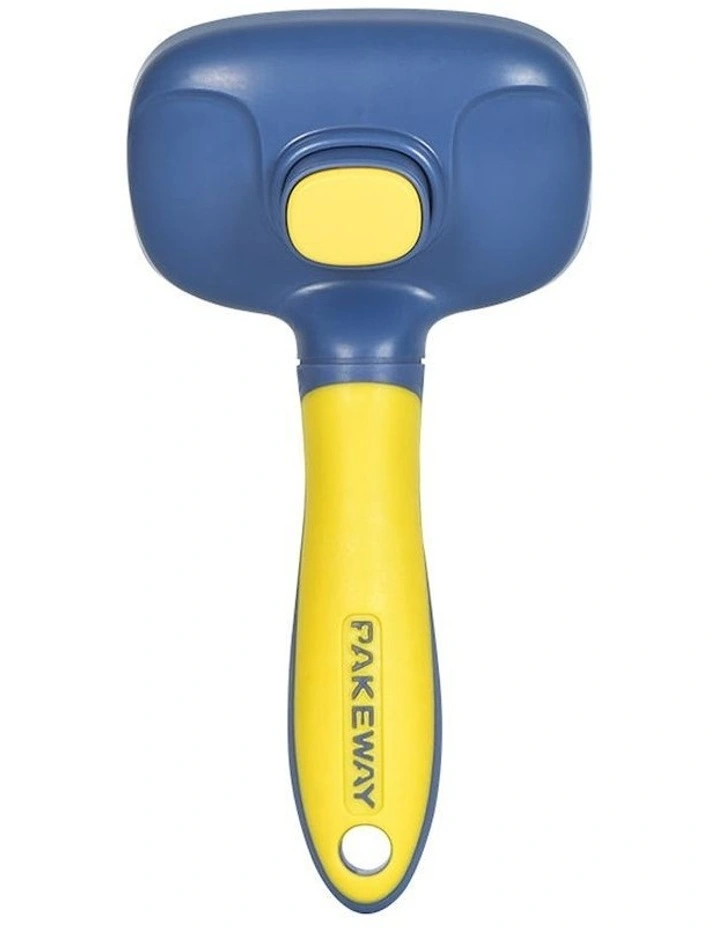 T10 Self-Cleaning Pet Slicker Demitting Brush Max XL in Blue/Yellow
