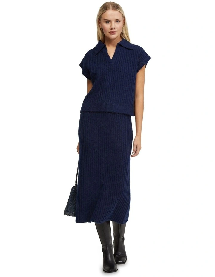 Becca Polo Neck Vest in Navy