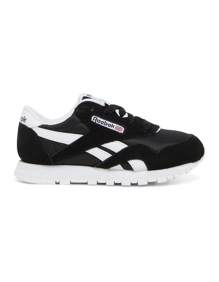 Classic Leather Nylon Sneakers in Black