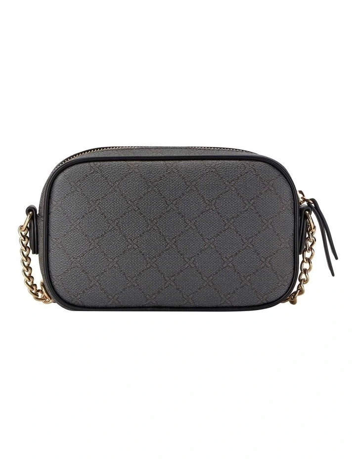 Delaine Onyx Logo Crossbody Bag in Black