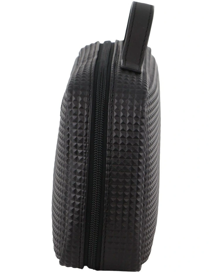 Pyramid Zip Round Toiletry Bag in Black
