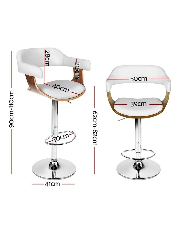 Leather Kitchen Bar Stool in White