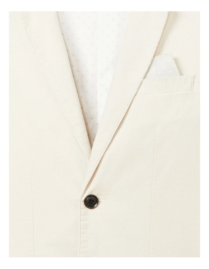 Youth Fit Wale Cord Blazer in Ecru