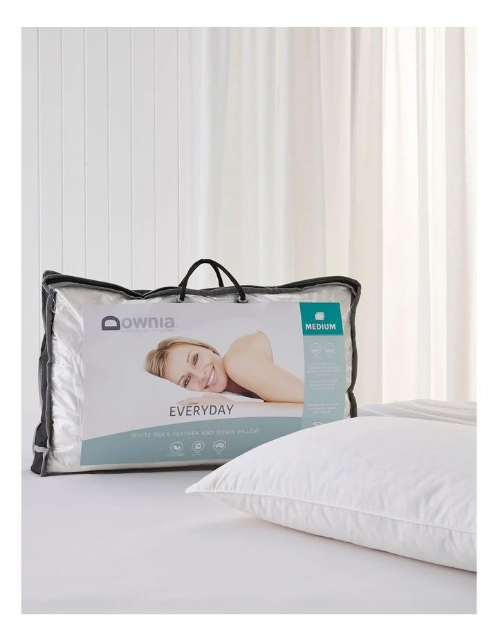 Everyday Duck Feather and Down Pillow in White