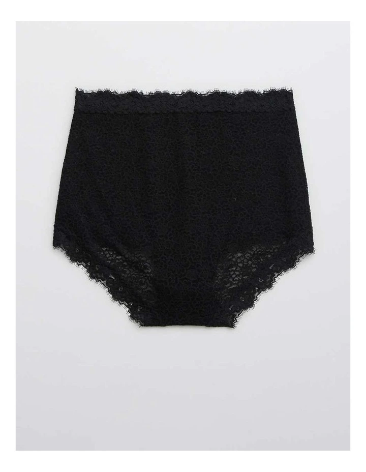 Eyelash Lace High Waisted Boybrief Underwear in Black