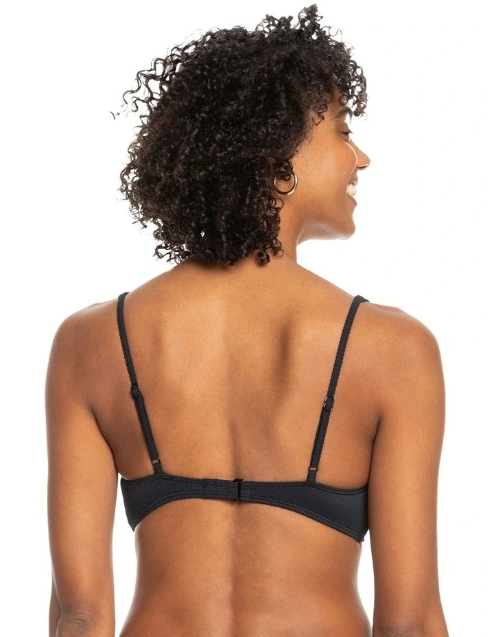 Love Elongated Tri Bikini Top in Black