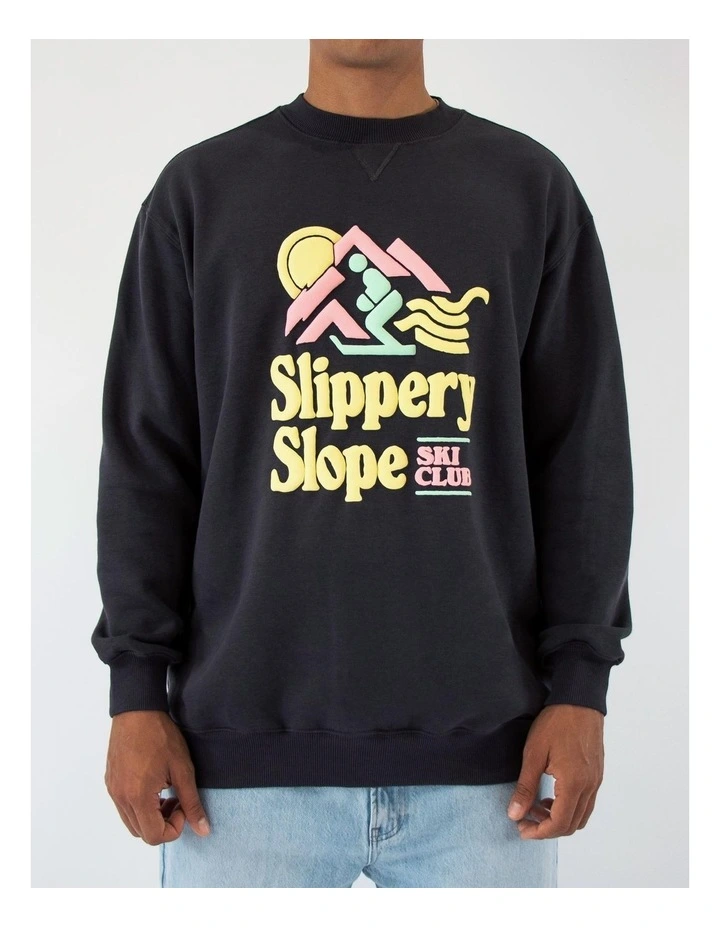 Slippery Slope Sweat Top in Charcoal