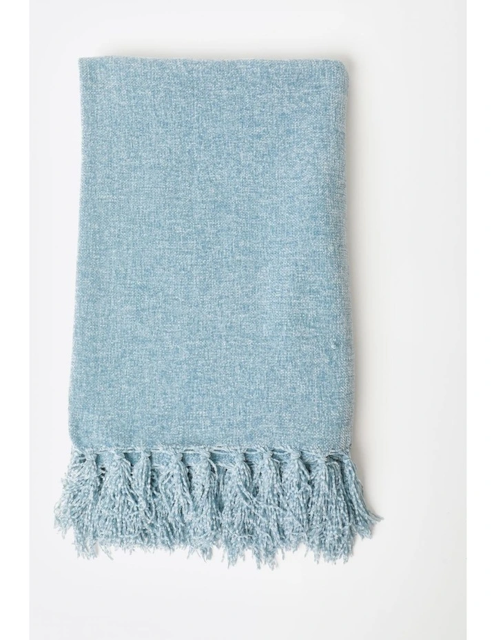 Valerie Chenille Velvet Throw 130x180cm in Blue