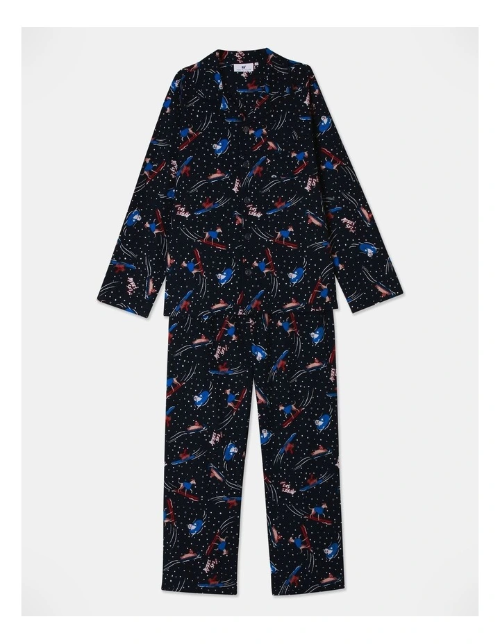 Apres Ski Flannelette PJ Set in Navy