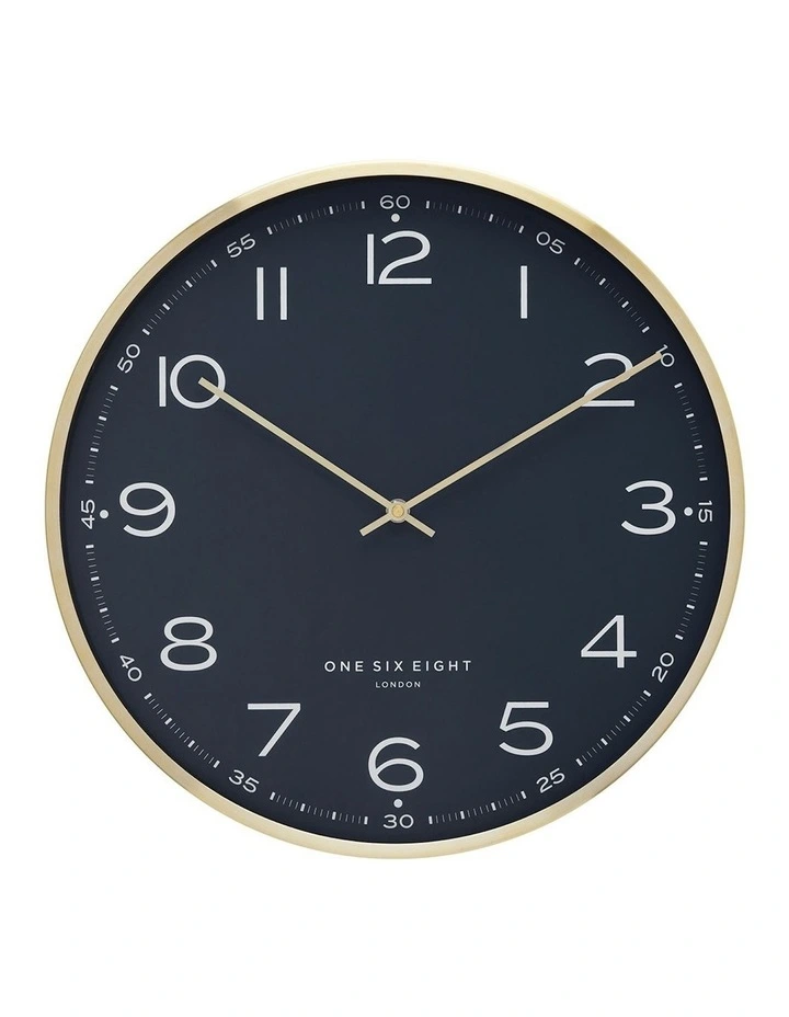 Austin Silent Wall Clock 40cm in Petrol Blue