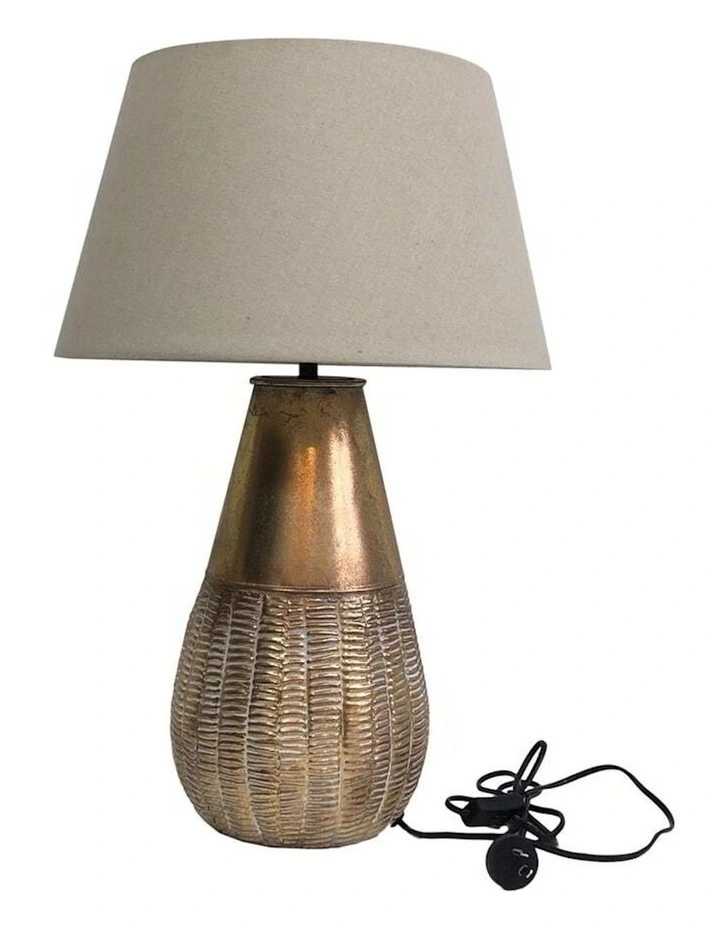Metal Lustre Gold Table Lamp in Gold
