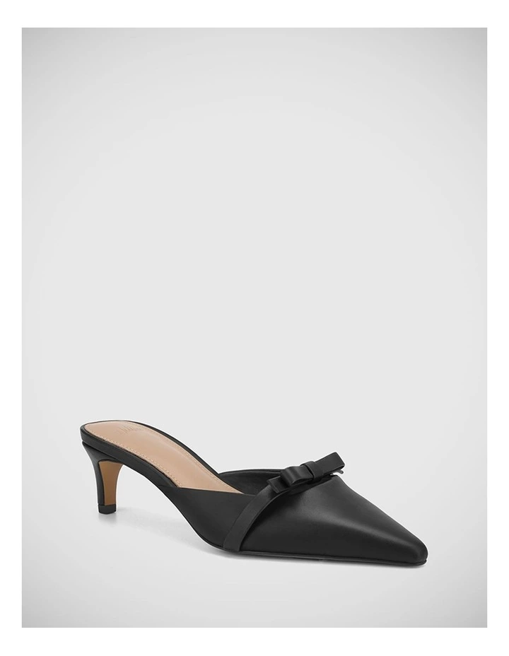 Joya Leather Kitten Heel Mule in Black