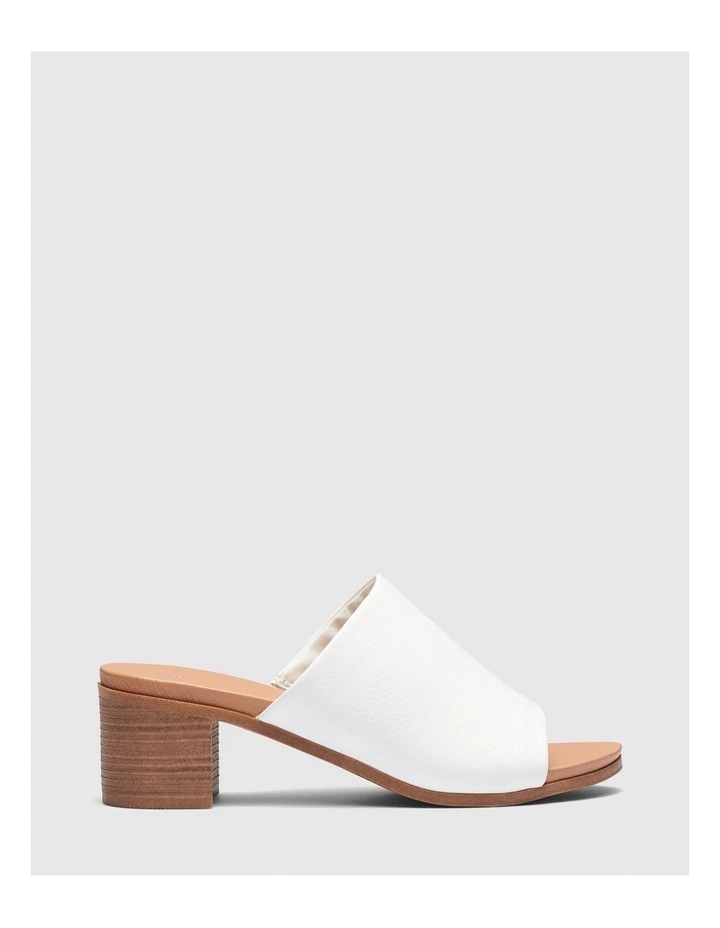 Fussy Heel Mules in White