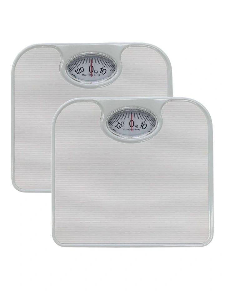 Mechanical Bathroom Scales 2 Pack in White