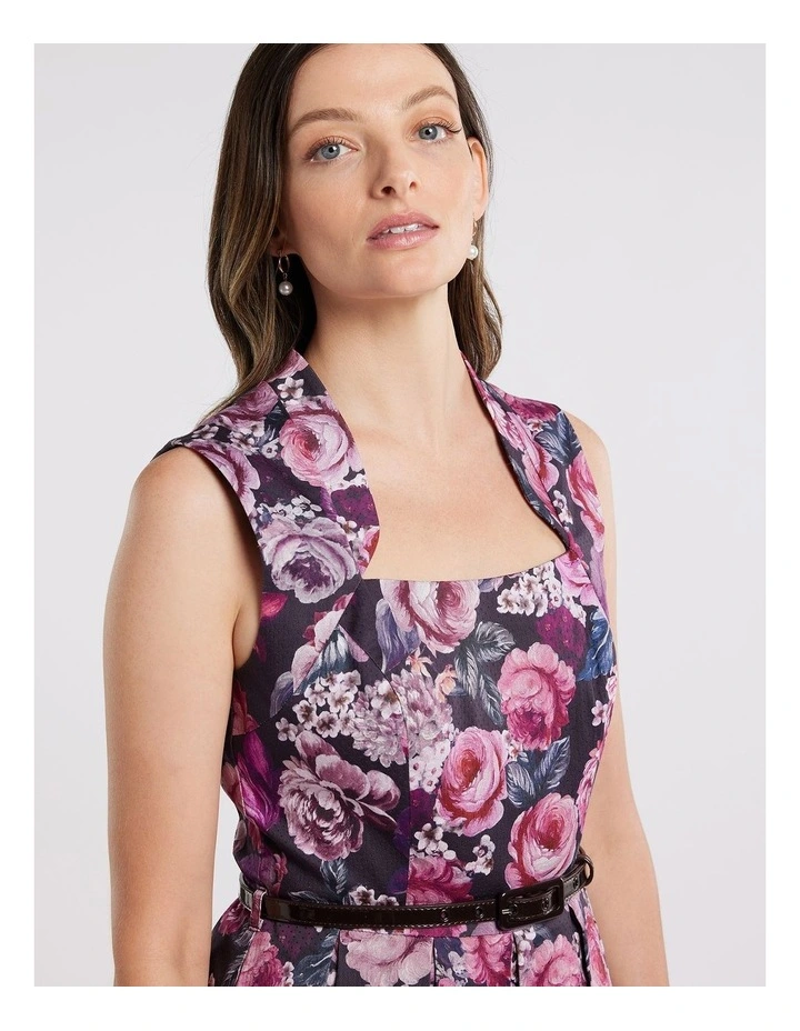 Nightshade Floral Dress in Purple