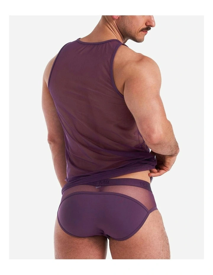 Score Sheer Tank in Plum Purple