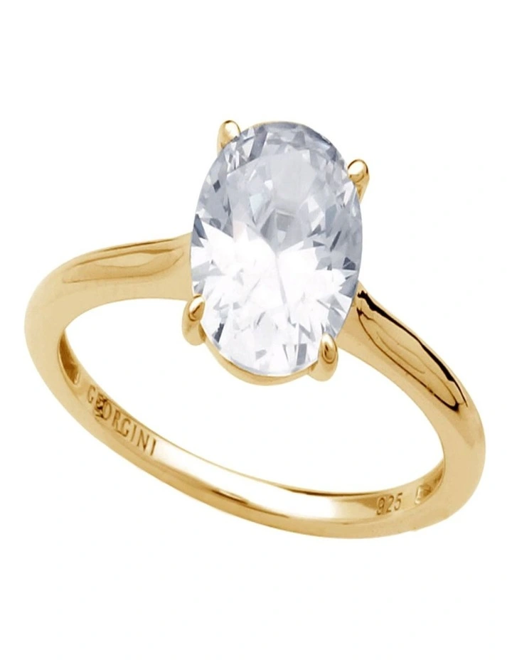Christmas Journey Ellipse Ring in Gold Size 7