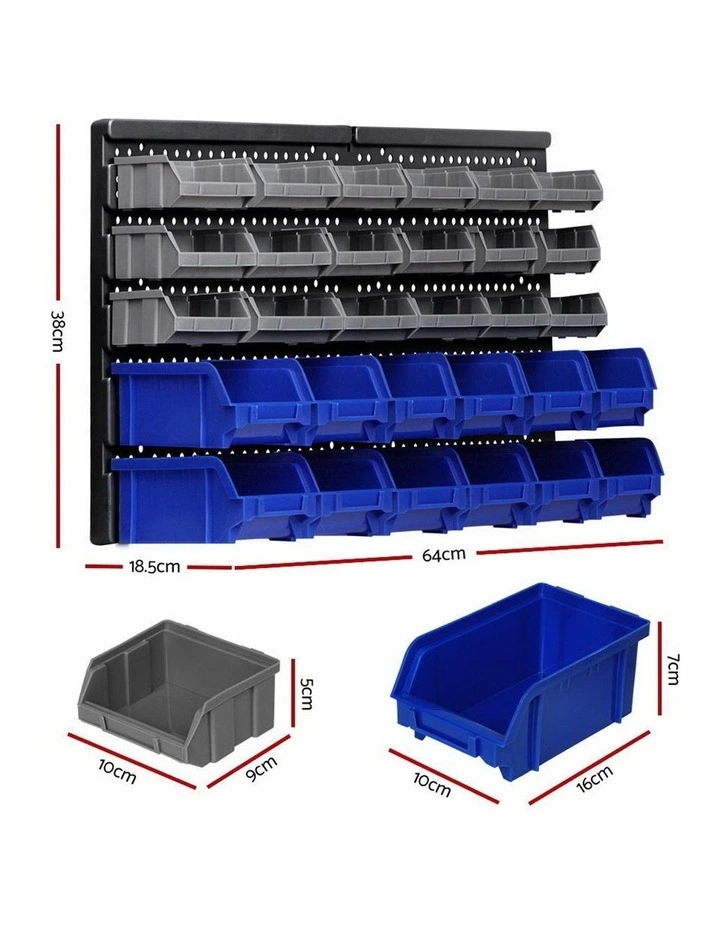 60 Bin Wall Mounted Rack Storage
