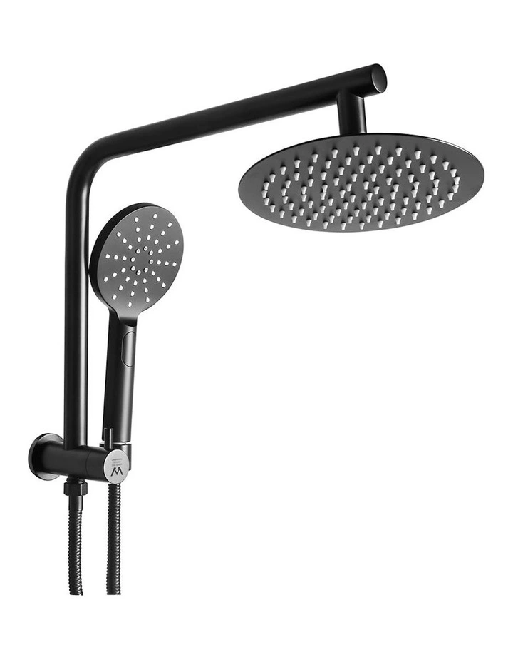 Round Brass Taps Shower Head Set in Black