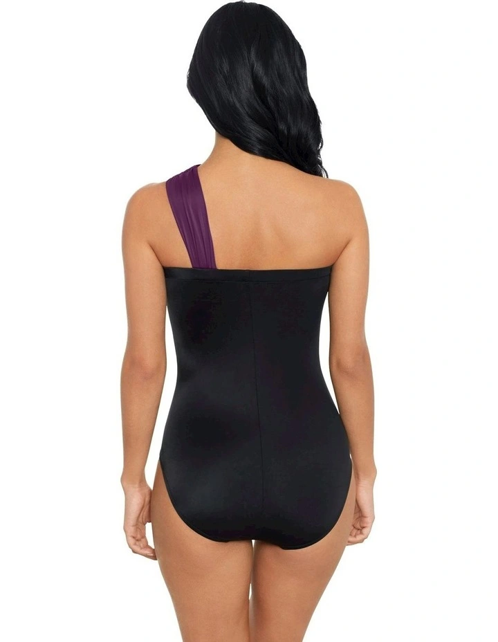 Goddess One Shoulder Tummy Control Swimsuit in Jam