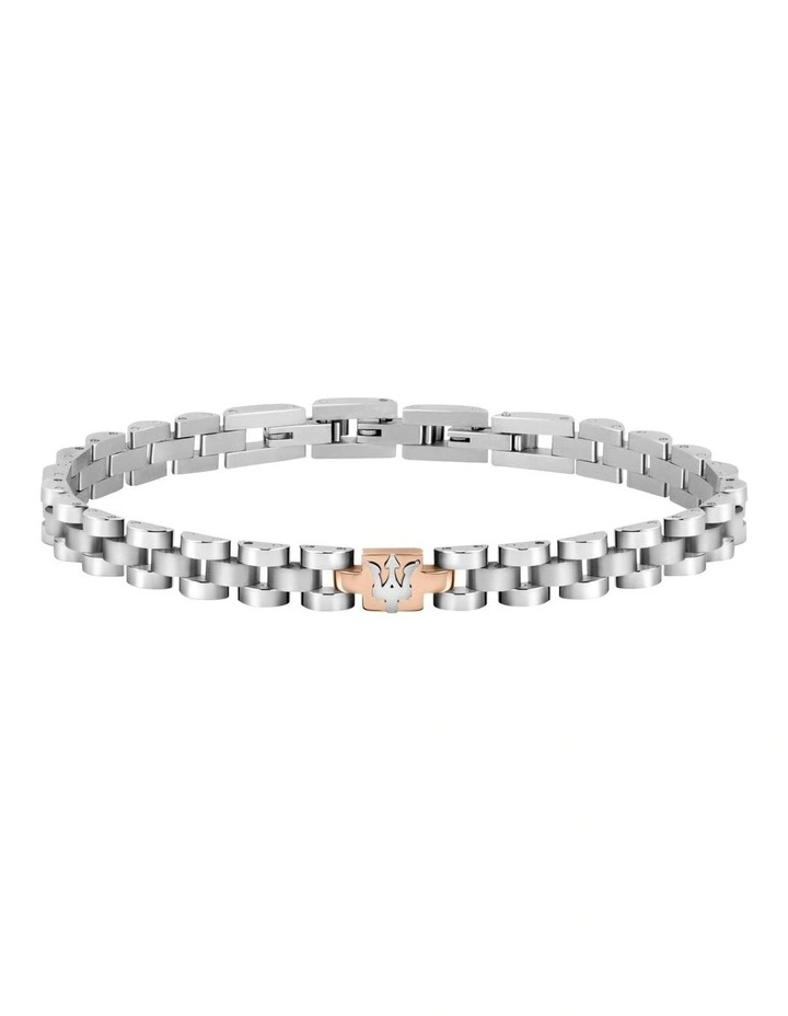 Two-Tone Stainless Steel Bracelet in Silver