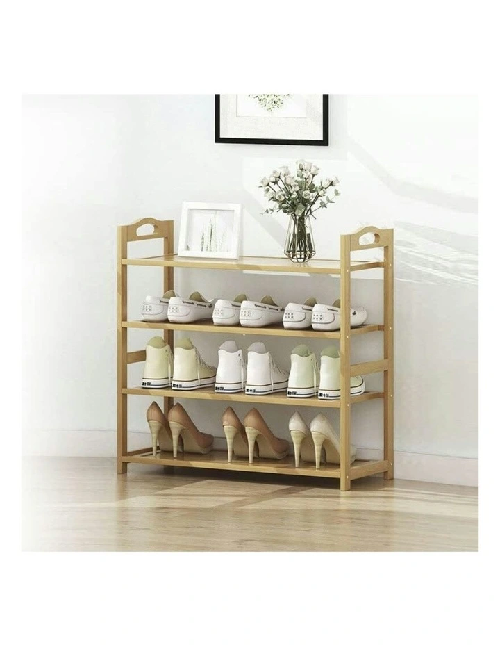 Eco-friendly Bamboo Shoe Rack 4 Tier in Wooden