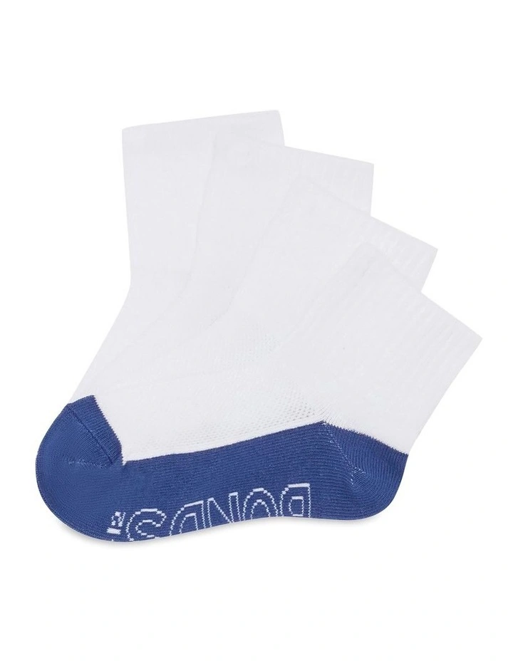 Kids Logo Light Quarter Crew Socks 4 Pack in Multi