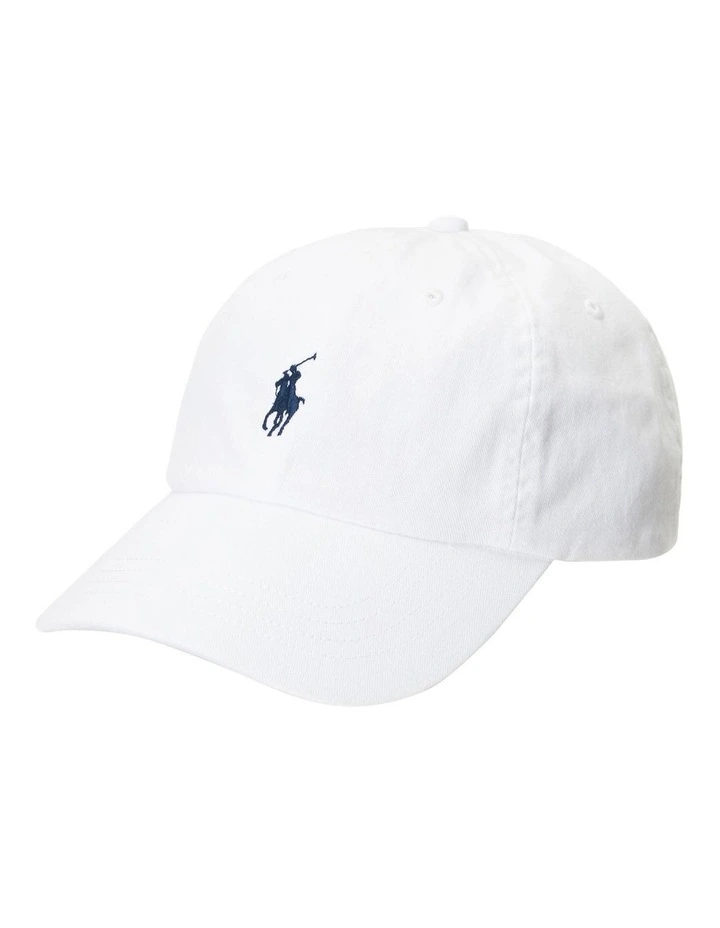 Cotton Chino Baseball Cap in White