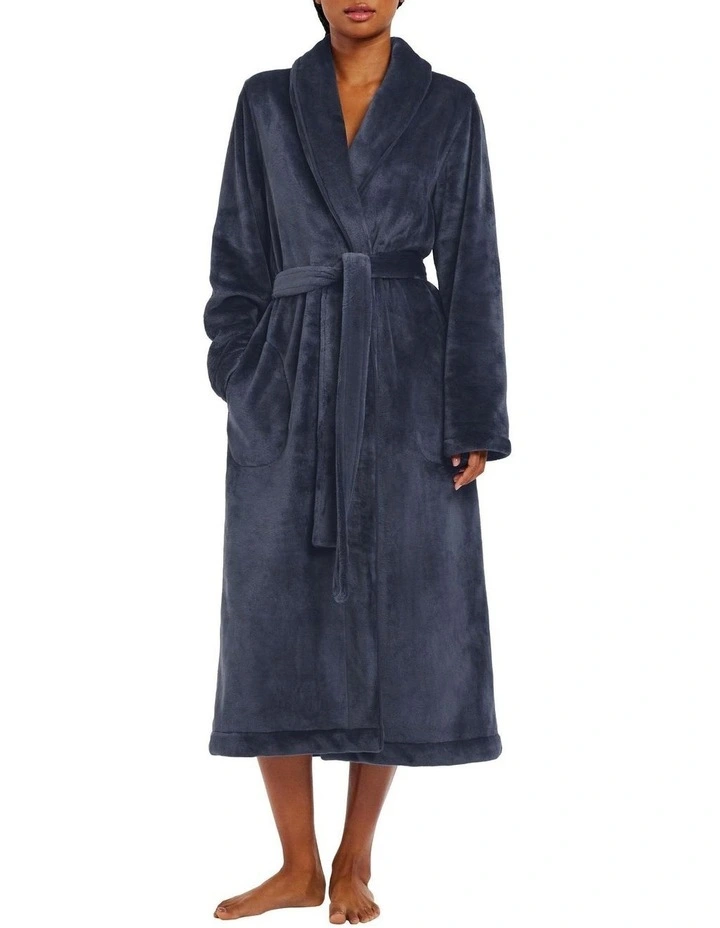 Kerrabee Plush Robe in Carbon