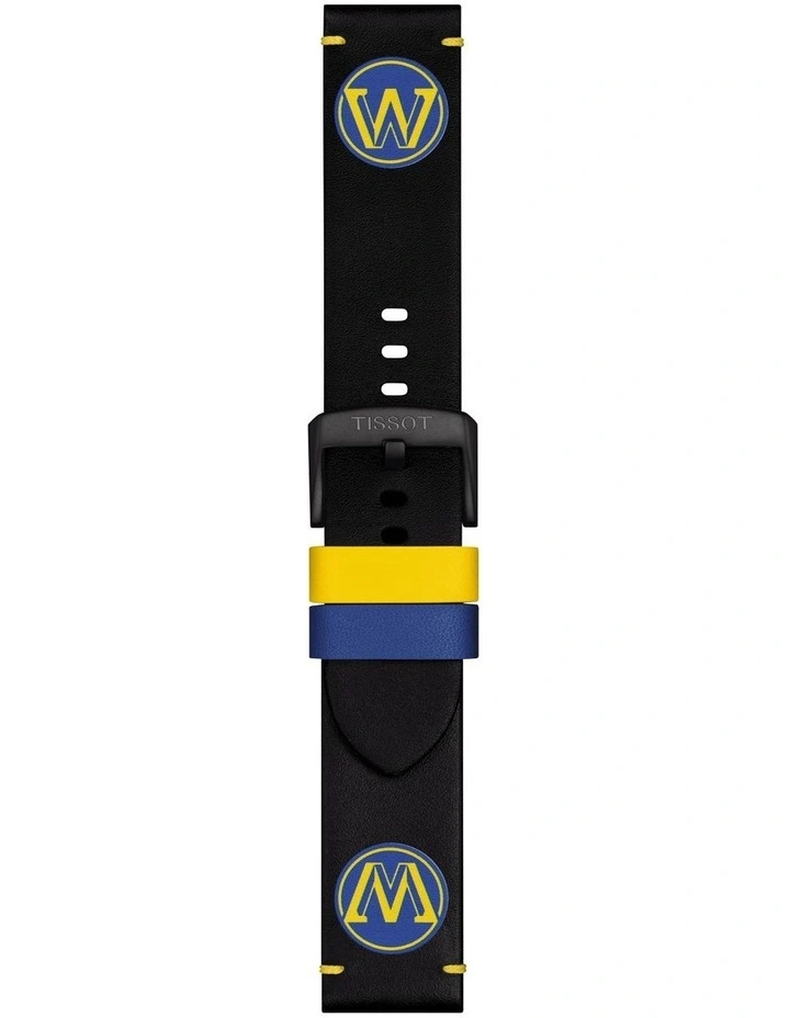 Official NBA Leather 22mm Watch Strap in Golden State Warriors Black
