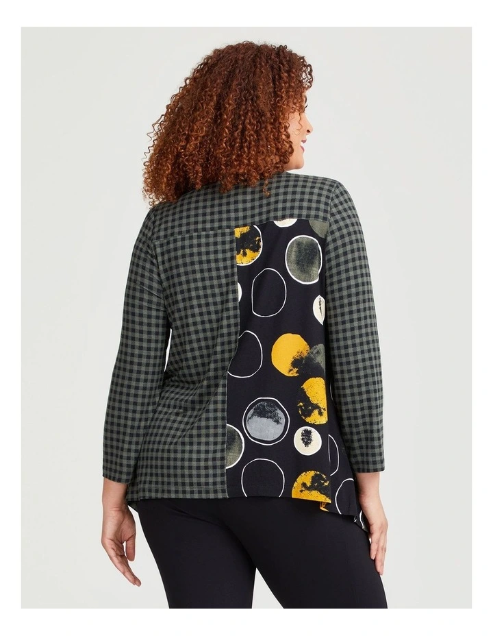 Natural Rosalia Spot Check Cardigan in Print