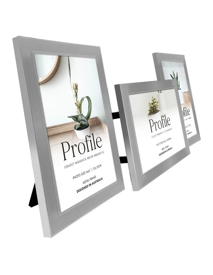 Eternal Solid Metal Collage Photo Frame Multi 3 4x6" in Silver