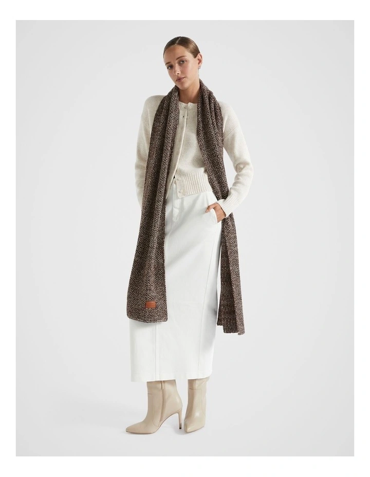 Multi Twist Knit Scarf in Spice Multi