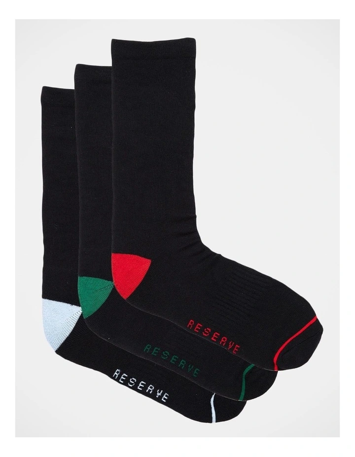 Organic Comfort Socks 3 Pack in Black