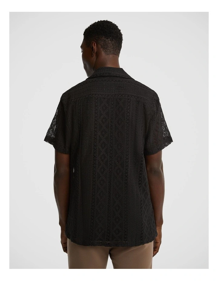 Nereda Crochet Shirt in Black