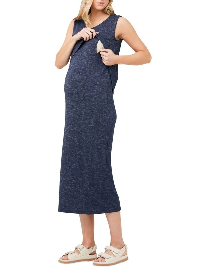 Swing Back Maxi Dress in Blue