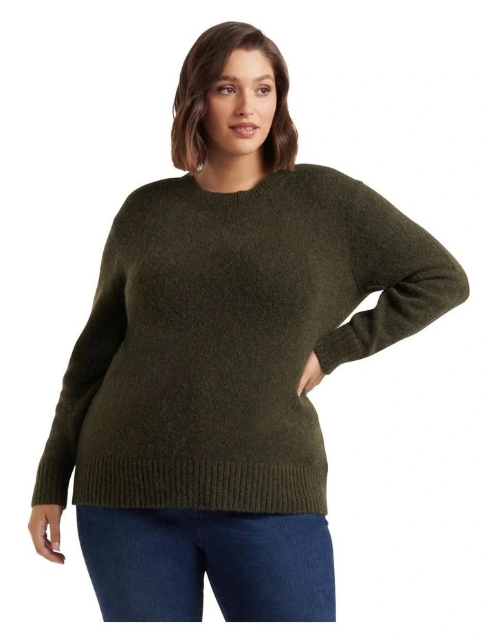 Raven Longline Knit Jumper Green